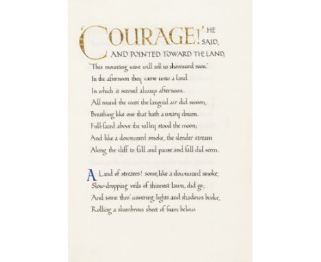 Hewitt (Graily, calligrapher, 1864-1952).- Tennyson (Alfred, Lord) The Lotos-Eaters, calligraphic manuscript, title in red an