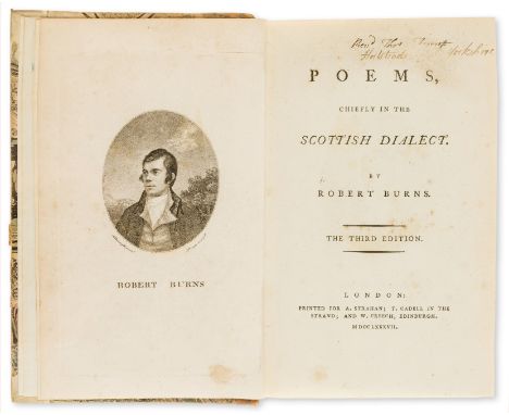 Burns (Robert) Poems, Chiefly in the Scottish Dialect, third [first London] edition, half-title, engraved frontispiece portra