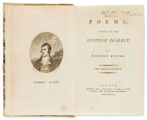 Burns (Robert) Poems, Chiefly in the Scottish Dialect, third [first London] edition, half-title, engraved frontispiece portra