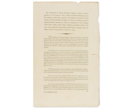 Compensation for British Merchants after the American Revolution.- A Statement of Facts, by the Committee of British Merchant