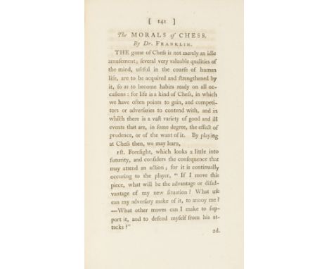 Chess.- Twiss (Richard, editor) Chess, 2 vol. in 1, engraved titles and 2 plates, errata slip, light foxing to second title, 