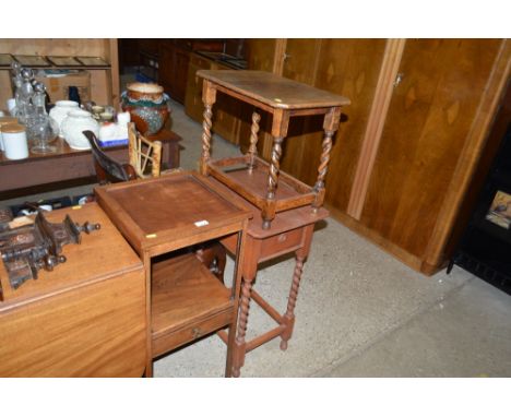 A two tier side table; and a two tier night stand