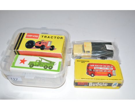 Four various die-cast models to include a USSR truck, a Routemaster bus, a Roadmaster Major Series tractor etc.