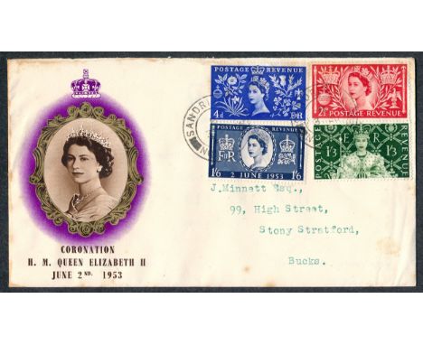 First Day Cover - GB 1953 Coronation Illustrated cover "Sandringham, Norfolk" C.D.S. 3 June 1953. Cat. £2,500 (Bradbury). Sli