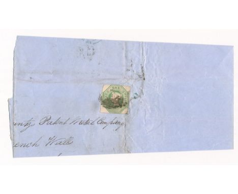 Great Britain, 1851 Registered part entire tied with 1847-54 1/ green, Newcastle On Tyne 1851 cancellation and wax seal. (R R