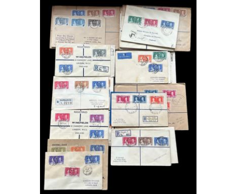 First Day Covers - Omnibus 1937 Coronation used on cover, 43 different covers, most FDC.