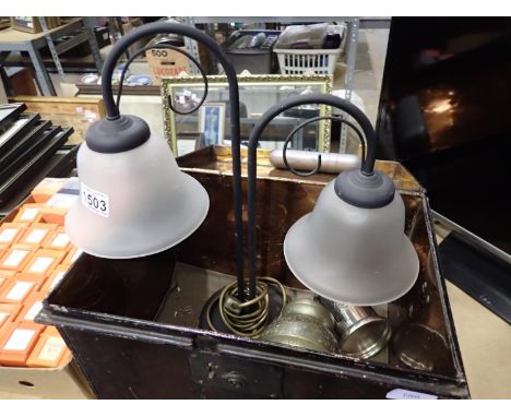 Metal box containing a lamp and mixed metals. All electrical items in this lot have been PAT tested for safety and have passe