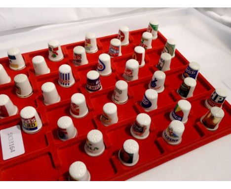 Thirty seven popular 80's branded thimbles, by The Thimble Guild. UK P&amp;P Group 2 (£20+VAT for the first lot and £4+VAT fo