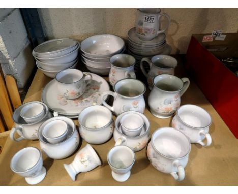 Thirty eight piece Denby tea service in Encore pattern. Not available for in-house P&amp;P 