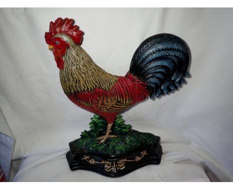 Cast iron cockerel doorstop, H: 26 cm. UK P&amp;P Group 2 (£20+VAT for the first lot and £4+VAT for subsequent lots)