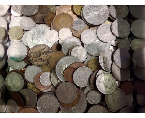Tin of mixed pre decimal coins. UK P&amp;P Group 1 (£16+VAT for the first lot and £2+VAT for subsequent lots) 