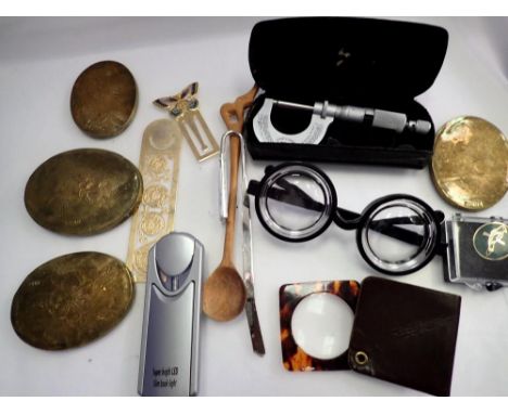 Quantity of mixed items including a Moore &amp; Wright micrometer. UK P&amp;P Group 1 (£16+VAT for the first lot and £2+VAT f