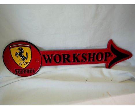 Cast iron Ferrari workshop arrow. L: 45 cm. UK P&amp;P Group 2 (£20+VAT for the first lot and £4+VAT for subsequent lots) 