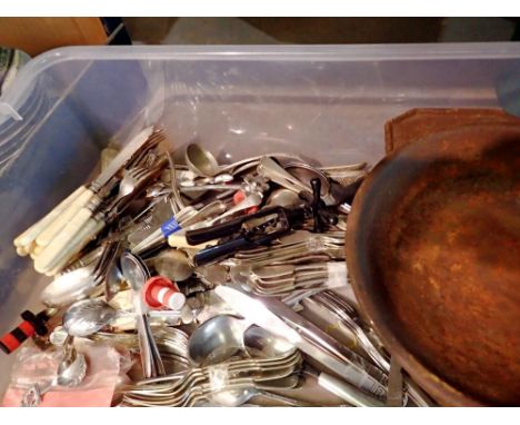 Mixed cutlery and cast iron scales. Not available for in-house P&amp;P 