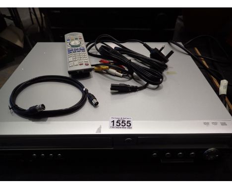 Panasonic DMR-EZ45V DVD recorder with remote and power lead. All electrical items in this lot have been PAT tested for safety