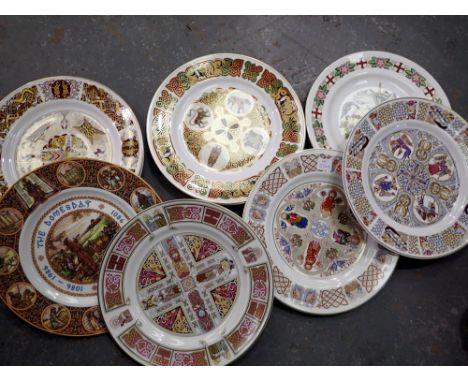 Group of eight Spode decorative wall plates and a Coalport Domesday wall plate, D: 27 cm. Not available for in-house P&amp;P