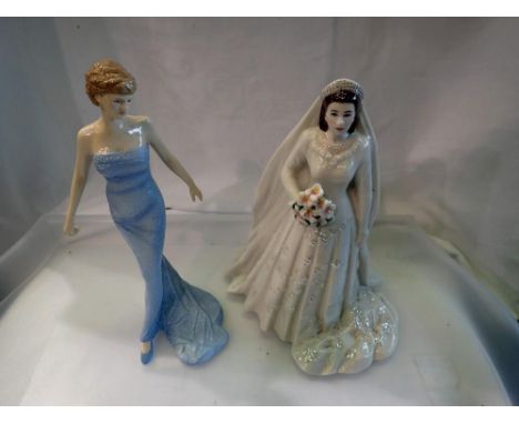 Royal Worcester H.M The Queen and Royal Doulton Lady Diana. UK P&amp;P Group 2 (£20+VAT for the first lot and £4+VAT for subs