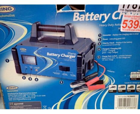 20 amp heavy duty battery charger. All electrical items in this lot have been PAT tested for safety and have passed. This doe
