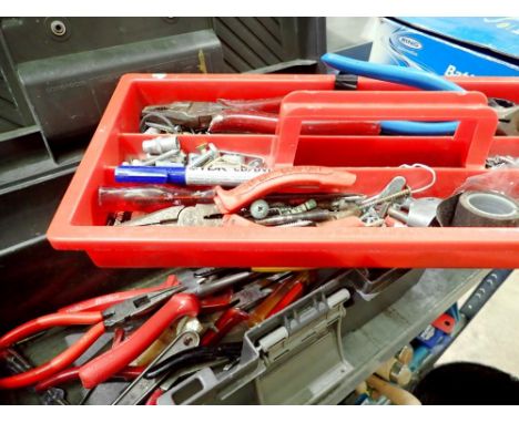 Curver plastic toolbox containing a mixture of hand tools. Not available for in-house P&amp;P 