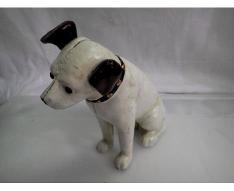 Cast iron Nipper the HMV dog moneybox, H: 15 cm. UK P&amp;P Group 1 (£16+VAT for the first lot and £2+VAT for subsequent lots