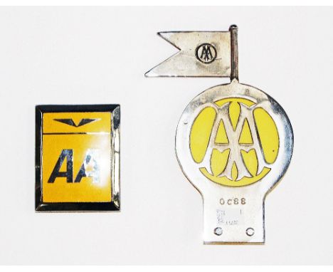 A circa 1950's A.A car committee members badge reg  0C88, together with a contemporary A.A. car badge and an A.A. two star ho