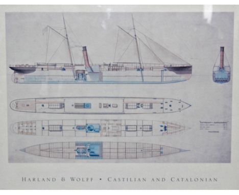 A Harland and Wolff print Castilian and Catalonian, framed 

TO BE SOLD ON BEHALF OF THE DERBYSHIRE ADVOCACY SERVICE