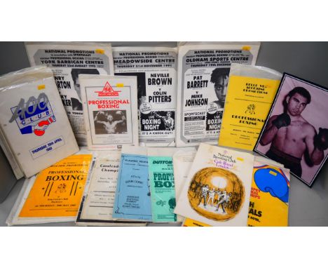 A collection of boxing related programmes and promotions, 1970s to 1990s, professional and amateur, various venues including 