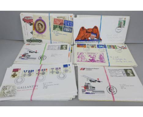 Stamps; approximately 60 first day covers, examples include 1953 Coronation issued by British Philatelic Association, two 197