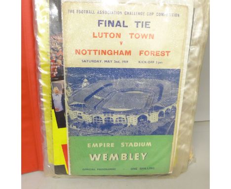 A folder with Nottingham Forest European Cup programmes, home, away and finals, 1978/79 and 1979/80, also CSKA home and away,