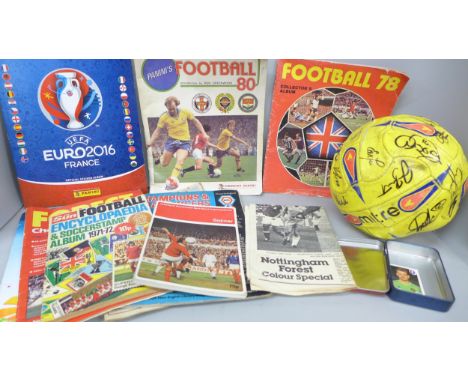 Football; four Panini sticker albums, Football 78, Football 80, Introduction by Ron Greenwood, 2014 Brazil World Cup and Euro