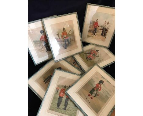 A selection of eight military lithographs published by J M Virtue & Co Ltd.