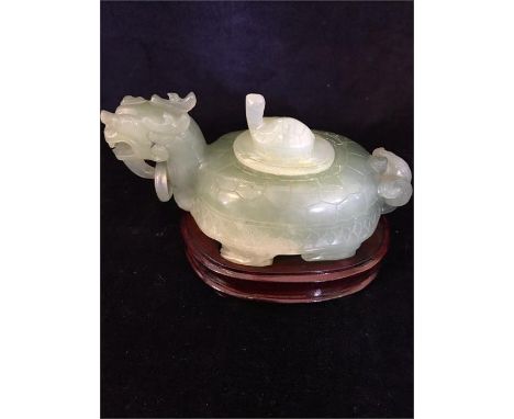 A Jade Chinese Dragon on stand and in presentation box