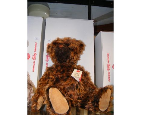A collectable Hermann teddy bear with certificate and box - Limited Edition No. 18/100, having growler - 46cm high