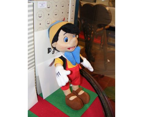 A modern Steiff Disney toy 'Pinocchio' with certificate and box