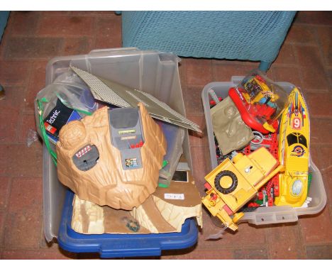 A selection of vintage toys, including LEGO Technic and Staple Wizard 