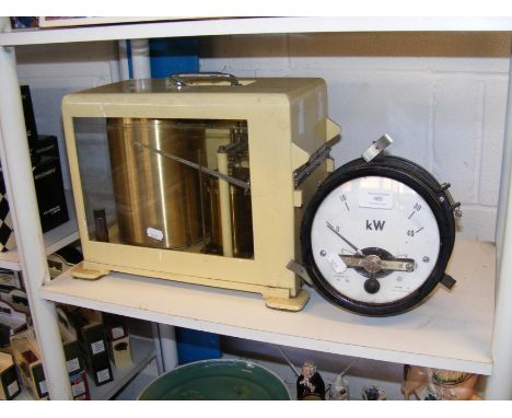 A vintage Codascope, barograph and volt meter 