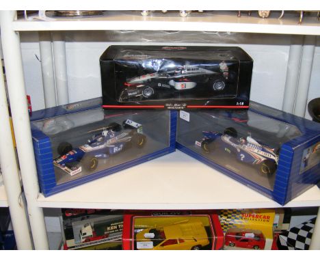 Two Heinz-Harald Frentzen Edition model racing cars, together with Pauls Model Art Minichamps - McLaren Racing Car 