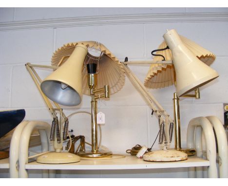 A vintage Anglepoise lamp, together with three other lamps 