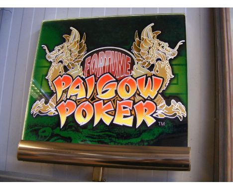 Vintage 'Pai Gow Poker' double-sided light up electric table game sign from a Las Vegas casino
