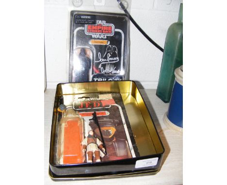 Two vintage Star Wars action figures - The Original Trilogy Collection - The Empire Strikes Back - Darth Vader - signed by Da