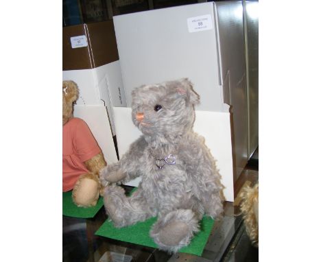 A collectable modern Steiff teddy bear with certificate and box 'The Royal Platinum Wedding Bear'