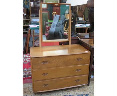 ERCOL THREE DRAWER OAK DRESSING TABLE 