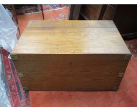 BRASS BOUND OAK TOOL CHEST 