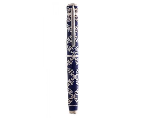 OMAS STOLOGRAPHIC PEN "30 YEARS OF PEACE AND DEMOCRACY", YEAR 2005Barrel and cap made of enamel and 925 silver with filigree.