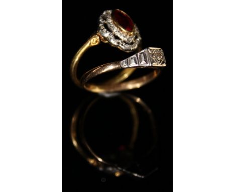 Two Yellow metal Rings Diamond Set size P, Ruby set size M weight 5.0 grams