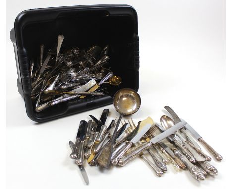 Large Assortment of mainly Continental silver flatware, many marked 900. Total weight (including blades) over 200 oz