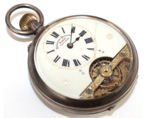 Silver cased Hebdomas 8 day open faced pocket watch