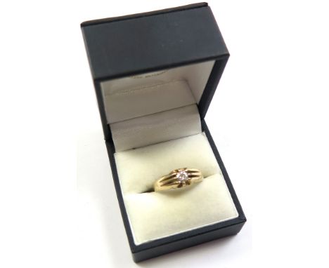 9ct Gents Solitaire Diamond Ring approx. 0.25ct size N weight 4.1 grams