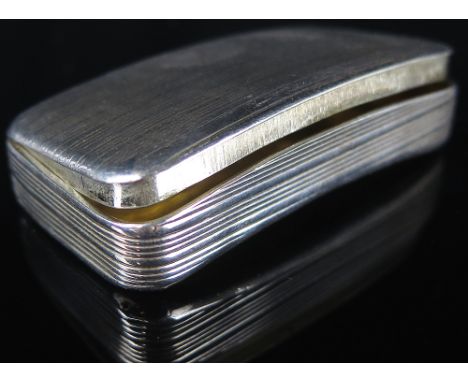 Silver Snuff box with line patterned lid hallmarked London 1802 silversmith Joseph Ash weight 2.08 oz