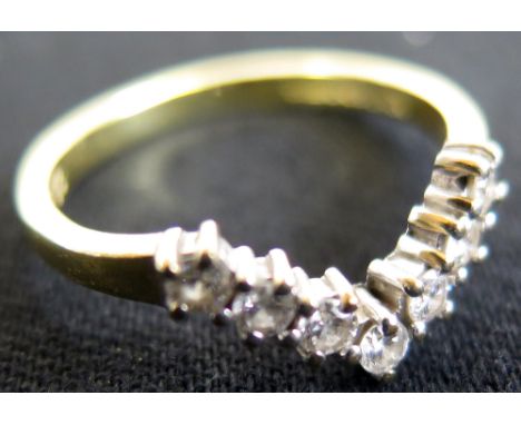 18ct Diamond set Wishbone ring 0.25 carat weight size K weight 2.4 grams